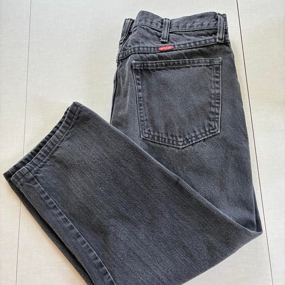 Rustlers 100% Cotton Cropped Denim | Washed Black